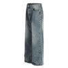 Vintage Speckled Wash Wide Leg Denim Jeans