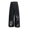 Floral Print Vintage Wide Leg Jeans