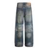 Distressed Paint Splatter High Waist Wide Leg Jeans
