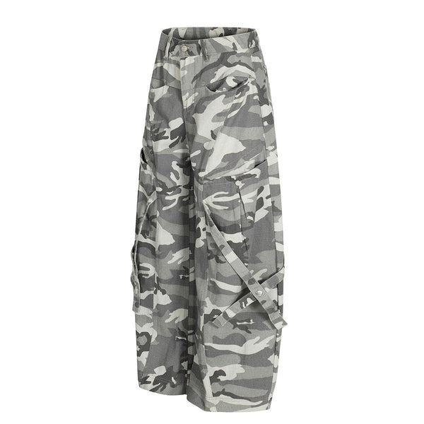 Utility Camouflage Cargo Wide Leg Pants