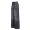 Faded Grey Vintage Wash Wide-Leg Jeans