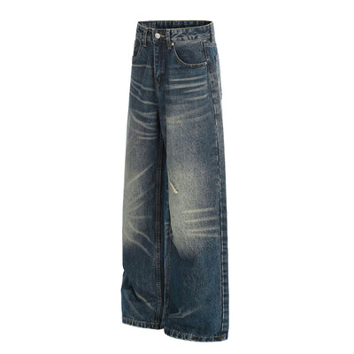 Vintage Light Wash Blue High Waist Wide Denim
