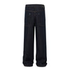 Raw Denim Straight-Leg Jeans High-Street Turquoise Accent