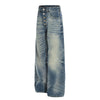Light Wash Wide Leg Button Front Denim