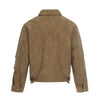 Suede Boxy Fit Padded Jacket Trimmed
