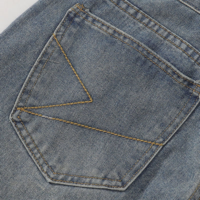 Wide Leg Pinstripe Detail Denim Jeans