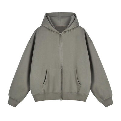 Heavyweight Double-Slider Zipper Fleece Hoodie