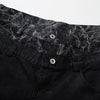 Marble Pattern Panels Black Wide Leg Painter Pants