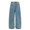 Asymmetrical Wide Leg Modern Light Wash Jeans