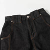High Street Vintage Washed Raw Denim Wide Leg Curved Jeans