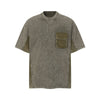 Streetwear Inspired Color Blocked Washed Casual Cotton Tee