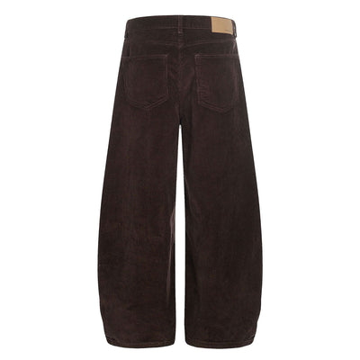 Dark Brown Wide Leg Relaxed Corduroy Pants