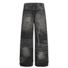 Whisker Fade Distressed High Street Loose Jeans