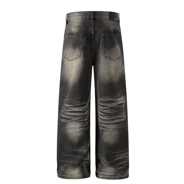 Premium High Street Hand-Rubbed Whisker Loose Jeans