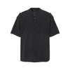 Button Shoulder Detail Vintage Washed Short Sleeve Tee