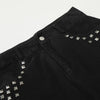 Black Wide Leg Pants Studded Accent Detail