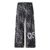 Leopard Print Drawstring Wide-Leg Graphic Pants