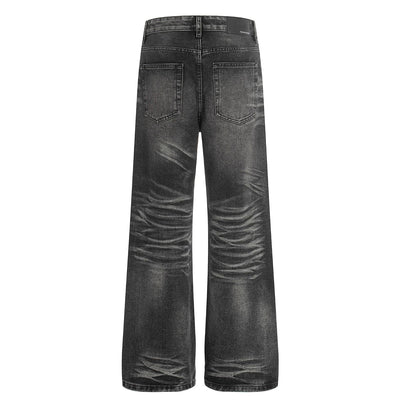 American High-Street Black Washed Flared Jeans