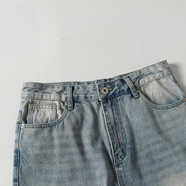 Vintage Light Wash Flared Loose Fit Streetwear Jeans