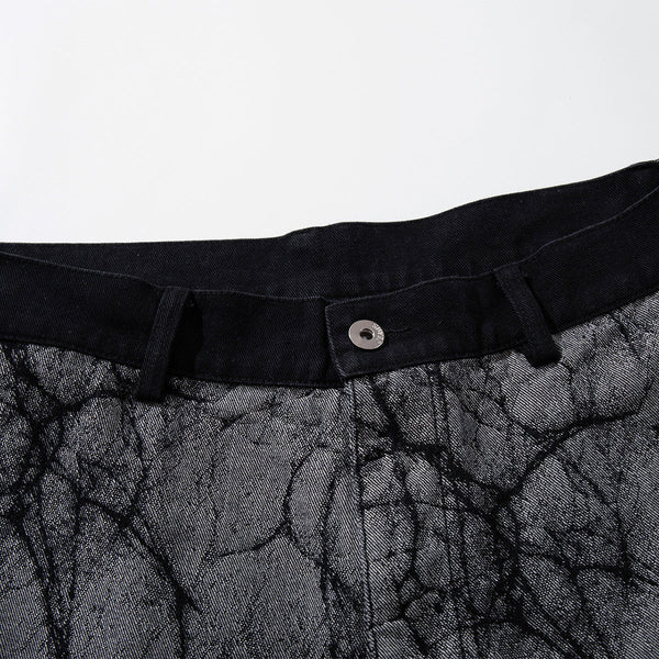 High Street RO Style Asymmetric Deconstructed Loose Wide Leg Jeans