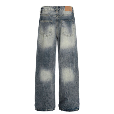 Distressed High Waist Wide Leg Jeans