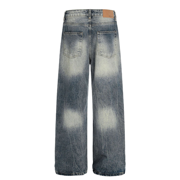 Distressed High Waist Wide Leg Jeans
