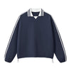 Retro Striped Collar Pullover Sweatshirt