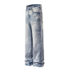 Vintage Wash Faded Wide-Leg Jeans