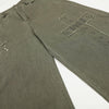 Olive Wide Leg Pants Star Cross Embroidery Details