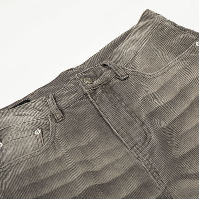 Faded Grey Vintage Wash Wide-Leg Jeans