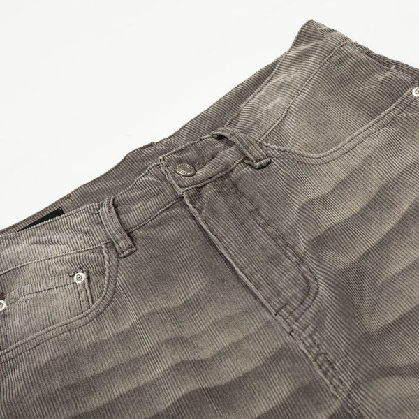 Faded Grey Vintage Wash Wide-Leg Jeans
