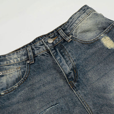 Distressed High Waist Wide Leg Jeans