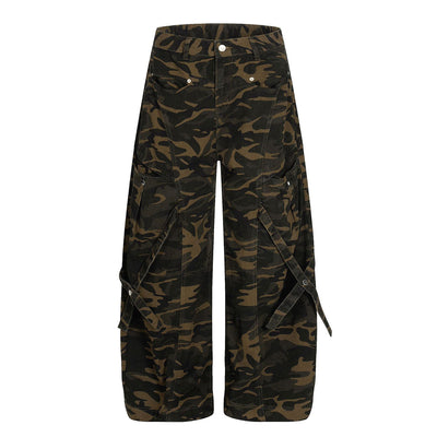 Utility Camouflage Cargo Wide Leg Pants