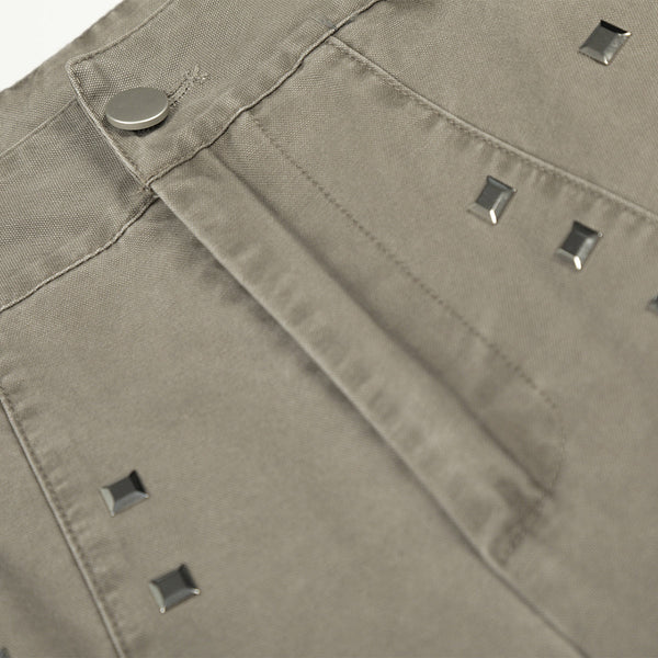 Square Stud Detail Wide Leg Pants