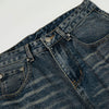 Vintage Dark Wash Faded Wide Denim