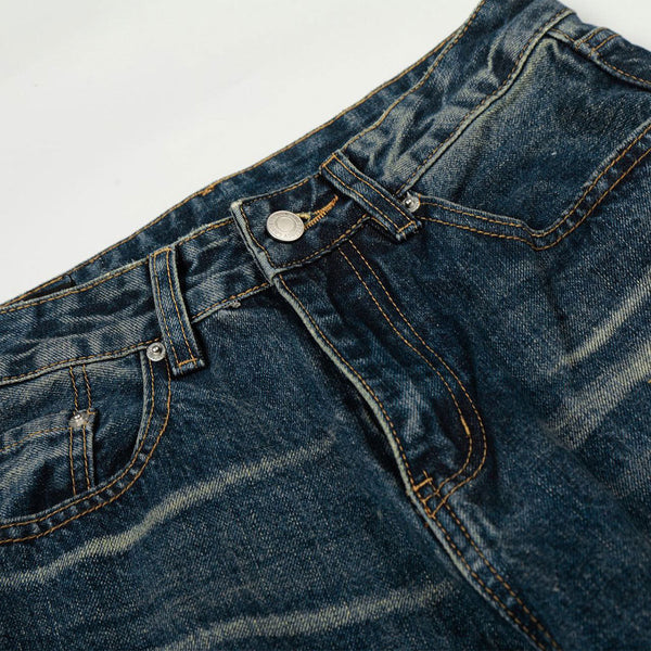 Vintage Light Wash Blue High Waist Wide Denim