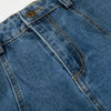 Large Patch Pocket Vintage Washed Wide Leg Denim