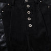 Croc Textured Panels Edgy Black Denim Wide Leg Jeans