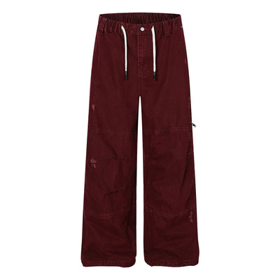 Washed Solid Deconstructed Relaxed Stretch Cargo Pants
