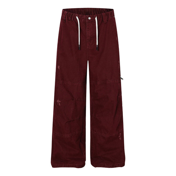 Washed Solid Deconstructed Relaxed Stretch Cargo Pants