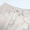 High Street Vintage-Inspired Patchwork Print Wide-Leg Jeans