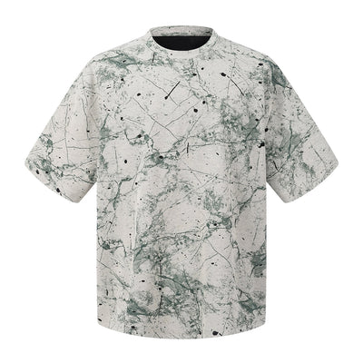 Burnout Plum Dye Artistic Color-Block Tee