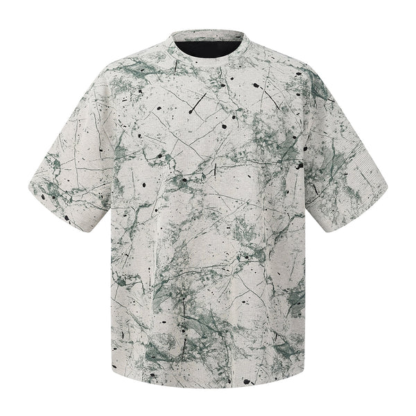 Burnout Plum Dye Artistic Color-Block Tee