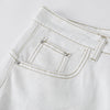 Ink-splatter Barrel Leg Denim Shorts
