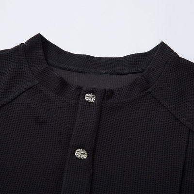 Vintage Waffle Knit Deconstructed Slim Crew Tee