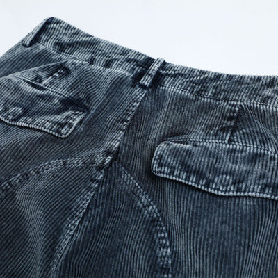 Washed Corduroy Deconstructed Relaxed Cargo Pants