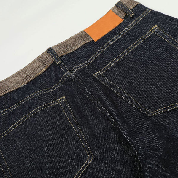 Raw Wide Leg Contrast Cuffed Jeans