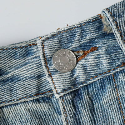High Street Wide Leg Deconstructed Vintage Washed Loose Jeans