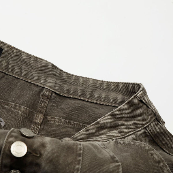 High-Waisted Wide-Leg Button Front Vintage Pants