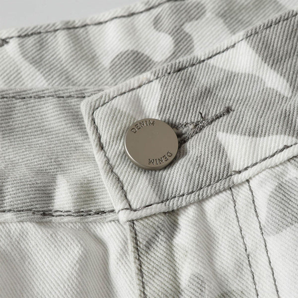 Snow Camo Combat Multi Pocket Wide Leg Cargo Pants